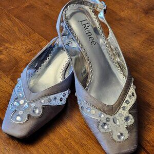 J.Renee ~ Sz 8 ~ Embellished Sling Back Heels ~ *Excellent Condition
